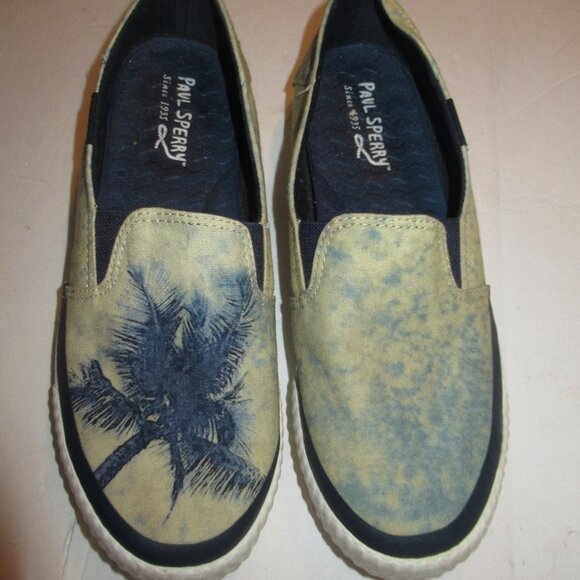 Paul Sperry Sayel Palm Tree Sneaker Slip On size 7.5 M Womens - Picture 1 of 7